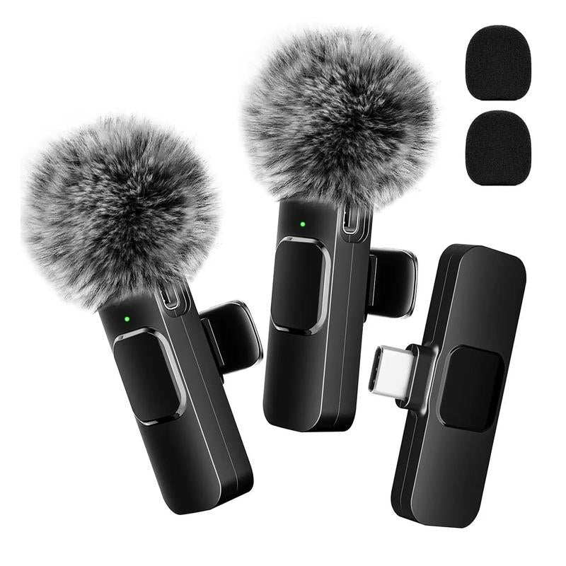 Wireless Lavalier Microphone Set for iPhone, Android, and iPad - Mini Clip-On Microphones with Superior Sound Quality for Recording, Live Streaming, and Vlogging