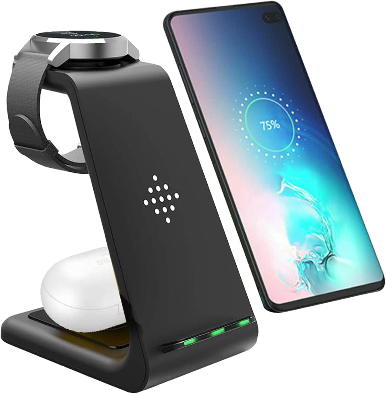 Wireless Charger, 3 in 1 Fast Wireless Charging Station for Samsung Galaxy S21/S20/S10/S9/Plus/Note 20 Ultra/Note 10, Galaxy Watch Active 2, Gear S2/S3