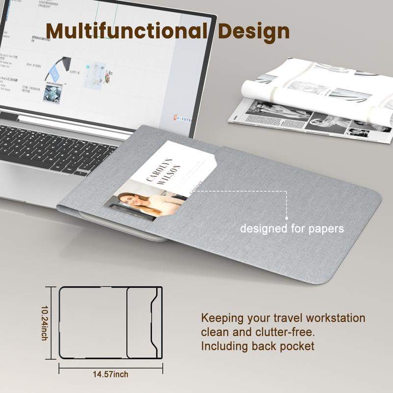 Laptop Sleeve with Wireless Charging 12-14", 3 in 1 Multifunctional Fast Charger for Electronic Iphone, Iwatch, Airpods, Office/Travel/Coffee Shop/On-The-Go Tech Organizer Gear Essential Waterproof Accessory