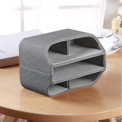 Leather 360°Rotatable Remote Control Holder,Nightstand TV Remote Caddy,Office Supplies Desktop Organizer,Spinning Storage Box for Pen,Mail,Phone,Dvd, Blu-Ray, Media Player, Heater Controllers