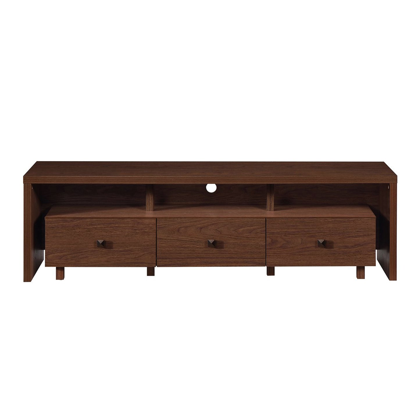 Elegant Modern TV Stand for Tvs up to 75" with Storage, Wood-Like Finish, Hickory Brown RTA-8895-HRY