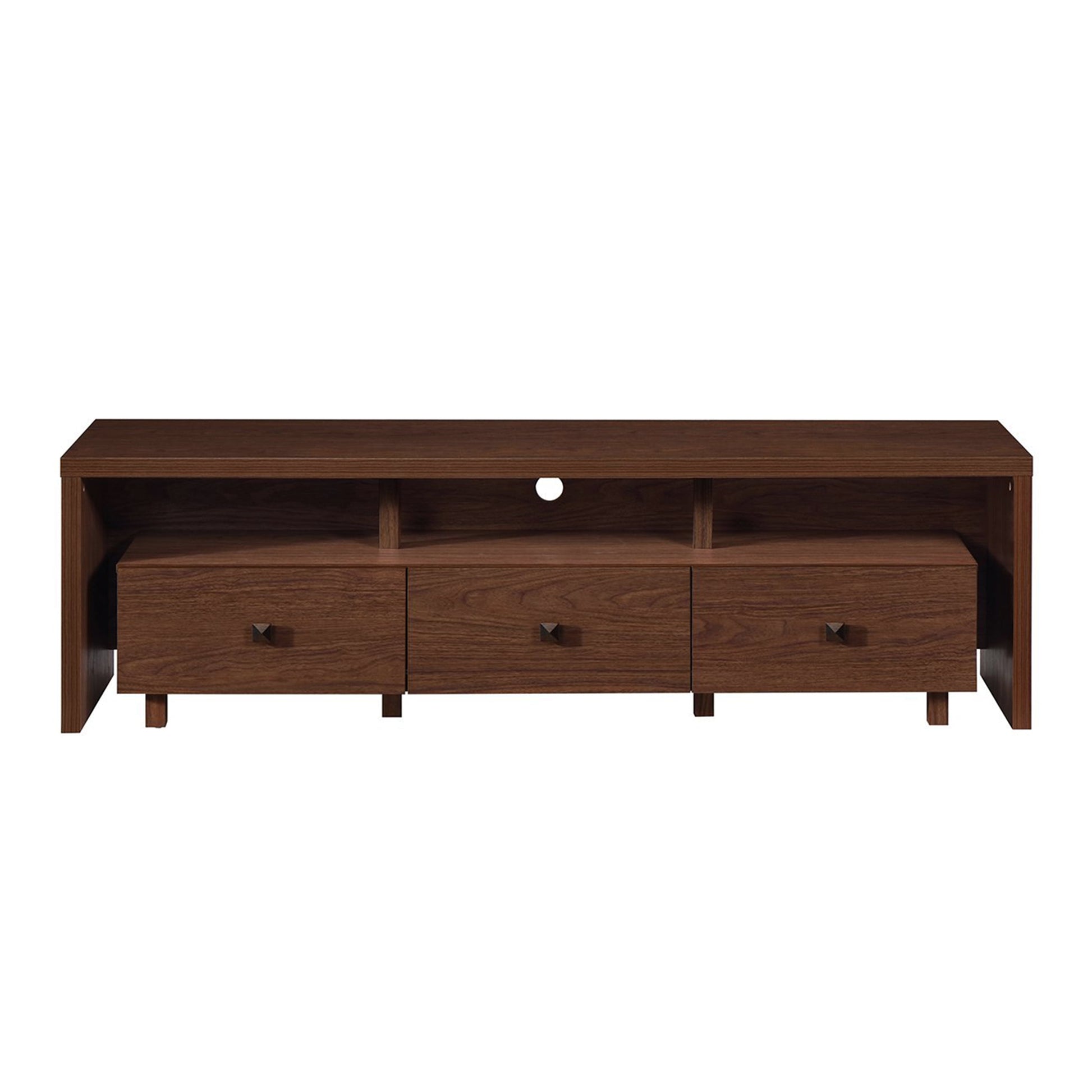 Elegant Modern TV Stand for Tvs up to 75" with Storage, Wood-Like Finish, Hickory Brown RTA-8895-HRY