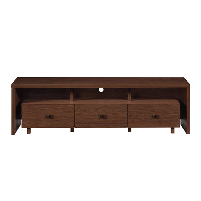 Elegant Modern TV Stand for Tvs up to 75" with Storage, Wood-Like Finish, Hickory Brown RTA-8895-HRY