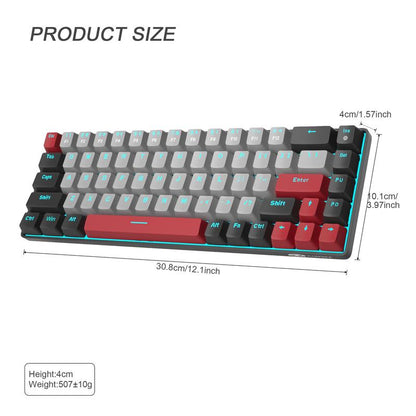 Magegee MK-BOX Portable 60% Mechanical Gaming Keyboard, Compact 68 Keys Mini Keyboard with LED Backlit, Wired Office Keyboard for Laptop PC, Gaming Accessories, Gaming Accessories, Men Gifts