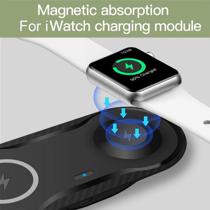 2 in 1 Wireless Charger Station for Iphone 16/15/14/13/12/11/X/XS/XR/8, Dual Fast Wireless Charging Pad Mat for Apple Watch & Airpods