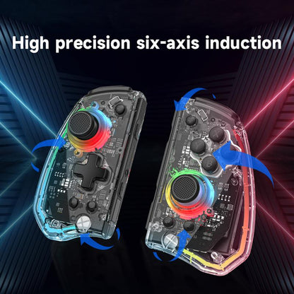 Linyuvo KS40 Joypad Transparent Wireless Six-Axis Joy Controller Gamepad Joy Wireless Gamepad Motion Control for Nintendo Switch Playstation Controller&Christmas Console Smartphone