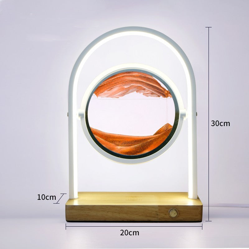 Mobile Phone Wireless USB Charging Solid Wood Sand Painting Lamp