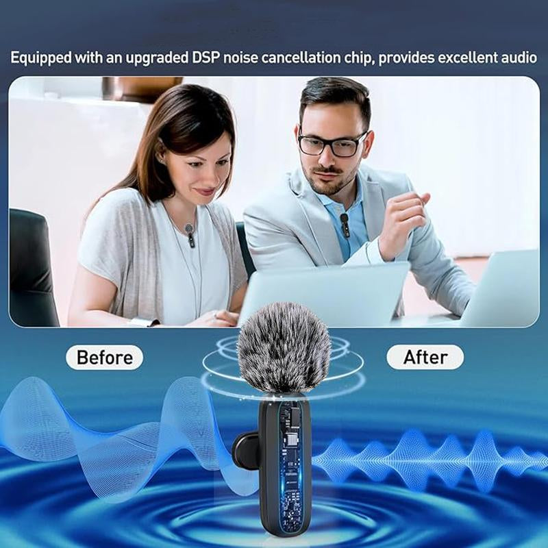HITOZON Wireless Lavalier Microphone for iPhone & Android – Plug-and-Play Pro Mic for Clear Audio, Perfect for TikTok, YouTube, Interviews, and More!