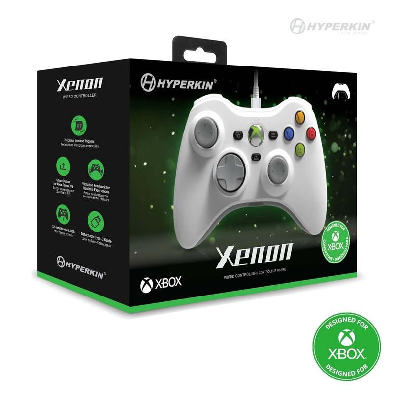 Xenon Controller, Old School 360 Controller, Black & White Controller, Classic Gaming, Retro Gaming, Gaming Accessories, Consoles, USB C