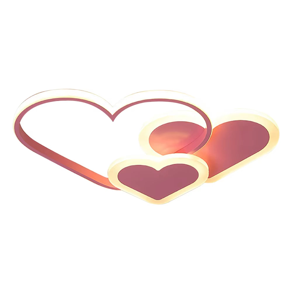 Modern Minimalist LED Ceiling Lighting Heart Shape Children'S Room Light Creative Nordic Style Home Decor Lamp White Pink