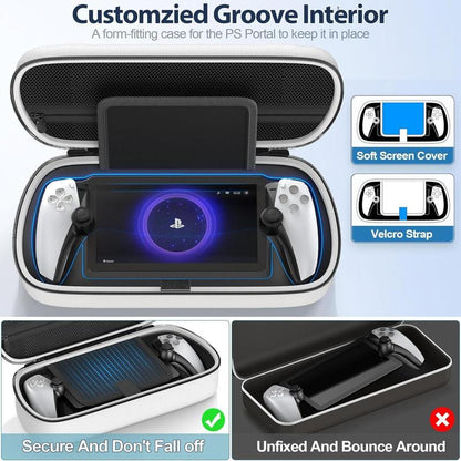 Carry Case Compatible with Playstation Portal Remote Player, Protective Case with Zip Pocket for PS Portal Accessories, Hard Travel Case Bag for PS Portal, Game Console Accessories