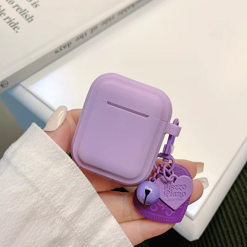 Earphone Case with Heart-Shaped Keychain for Airport Pro 2 2022 2Nd Generation Air Pods 3 2 1 3Rd Gen Cover with Carabiner Clip