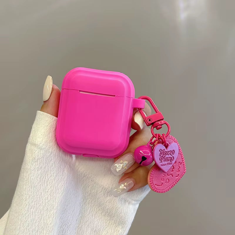 Earphone Case with Heart-Shaped Keychain for Airport Pro 2 2022 2Nd Generation Air Pods 3 2 1 3Rd Gen Cover with Carabiner Clip