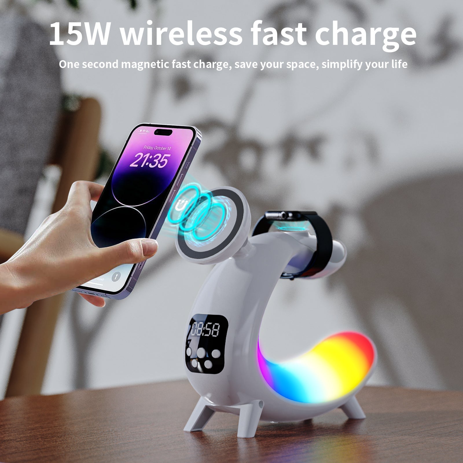 Liuyi Multi-Function Wireless Charging Bedside Table Lamp
