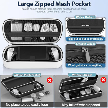 Carry Case Compatible with Playstation Portal Remote Player, Protective Case with Zip Pocket for PS Portal Accessories, Hard Travel Case Bag for PS Portal, Game Console Accessories