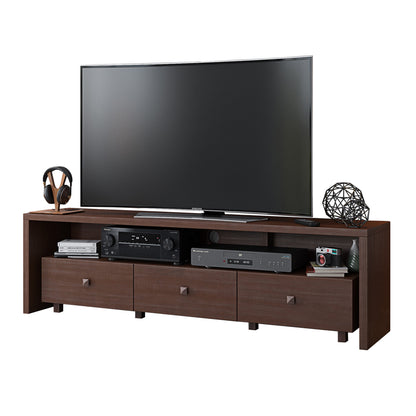 Elegant Modern TV Stand for Tvs up to 75" with Storage, Wood-Like Finish, Hickory Brown RTA-8895-HRY