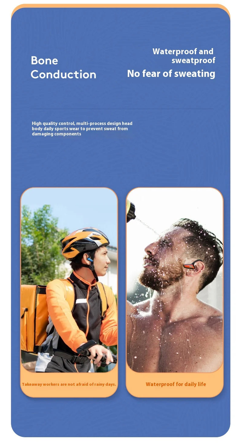 Wireless Bluetooth Headphones Neckband Headphones with Mic Bone Conduction Headphones Sports Headphones