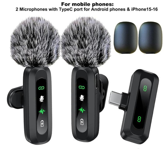 HITOZON Wireless Lavalier Microphone for iPhone & Android – Plug-and-Play Pro Mic for Clear Audio, Perfect for TikTok, YouTube, Interviews, and More!