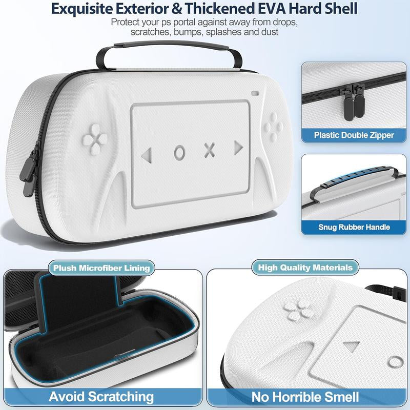 Carry Case Compatible with Playstation Portal Remote Player, Protective Case with Zip Pocket for PS Portal Accessories, Hard Travel Case Bag for PS Portal, Game Console Accessories