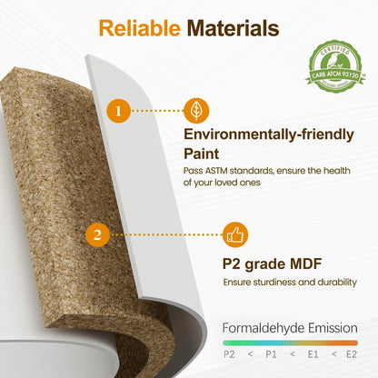 6 Drawer Dresser and Vanity, Extendable Corner Vanity Desk and Dresser Combo with 3 Side Shelves, Wood Dressing Table for Bedroom, Dressing Room, White