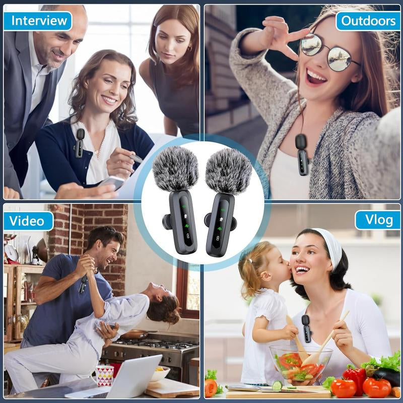 HITOZON Wireless Lavalier Microphone for iPhone & Android – Plug-and-Play Pro Mic for Clear Audio, Perfect for TikTok, YouTube, Interviews, and More!