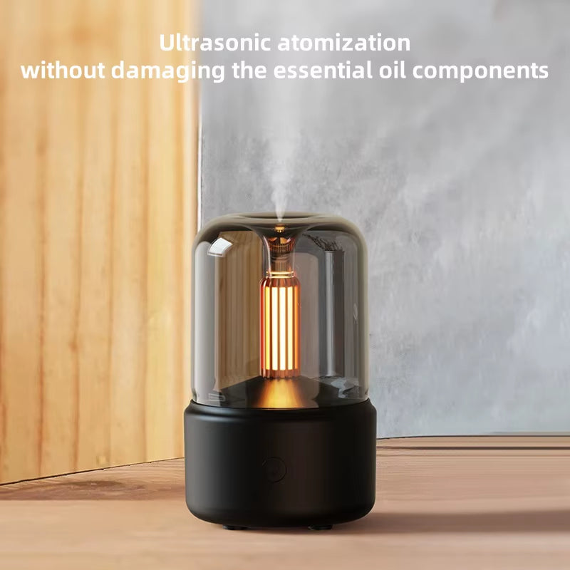 New Creative Candlelight Aromatherapy Machine USB Plug in Desktop Atmosphere Candlelight Lamp Home Aromatherapy Humidifier