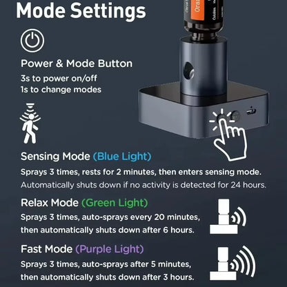 Electric Aroma Diffuser Waterless Essential Oil Diffuser 2200Mah Battery Fragrance Diffuser Aluminum Alloy Home Freshener Device