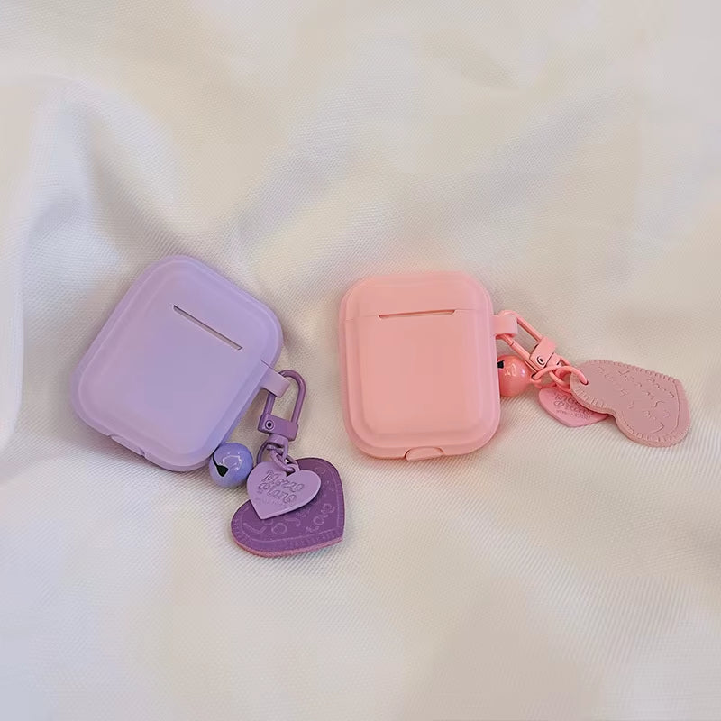 Earphone Case with Heart-Shaped Keychain for Airport Pro 2 2022 2Nd Generation Air Pods 3 2 1 3Rd Gen Cover with Carabiner Clip