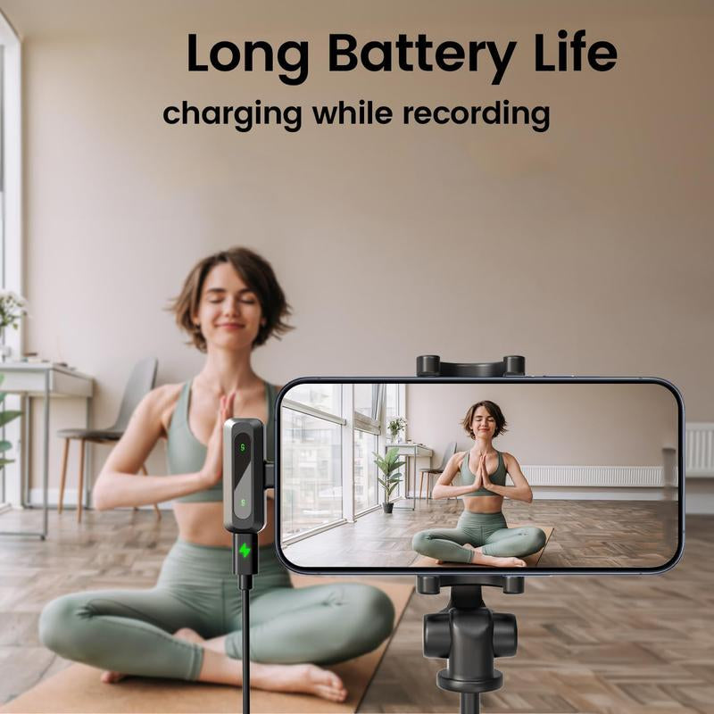HITOZON Wireless Lavalier Microphone for iPhone & Android – Plug-and-Play Pro Mic for Clear Audio, Perfect for TikTok, YouTube, Interviews, and More!