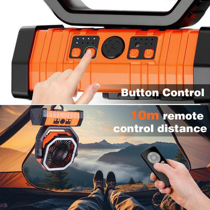 Camping Fan Rechargeable with LED Lantern Portable Fans, 20000Mah Battery Powered Travel Fan with 1-8 Hour Timing Function, 270° Head Rotation, 4 Speeds Settings for Tents, Office, Desk, Camping and Fishing
