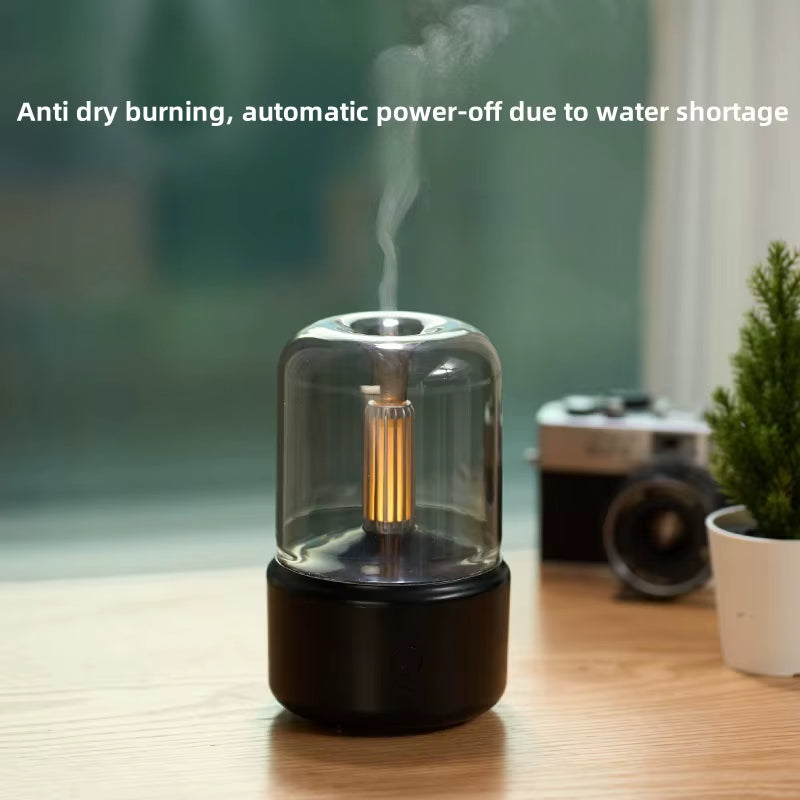 New Creative Candlelight Aromatherapy Machine USB Plug in Desktop Atmosphere Candlelight Lamp Home Aromatherapy Humidifier