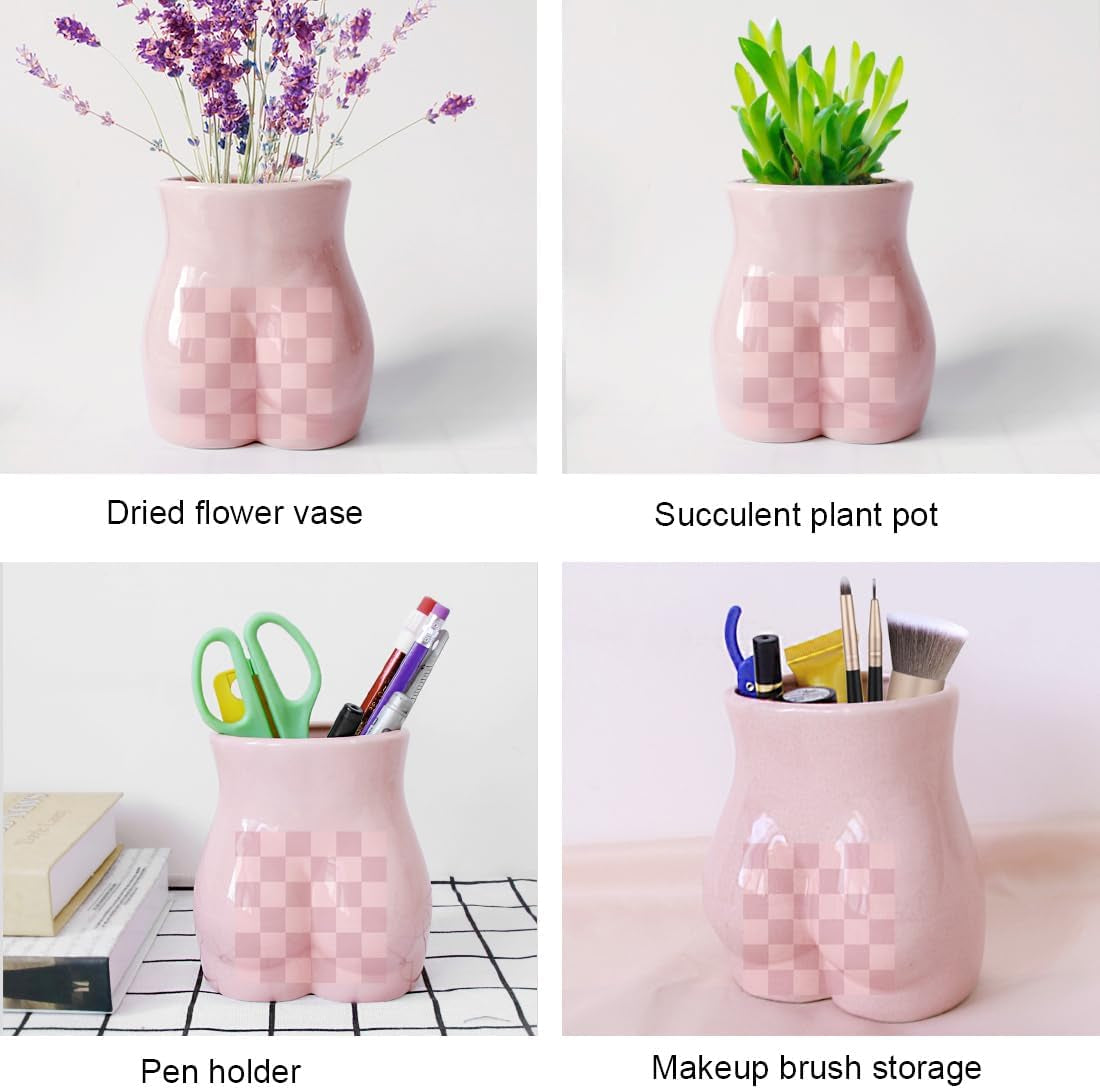 Body Flower Vase, Ceramic Minimalist Vase Decorative Flower Vase, Flower Arrangement Creative Vase,Home Office Decoration and Events Pink