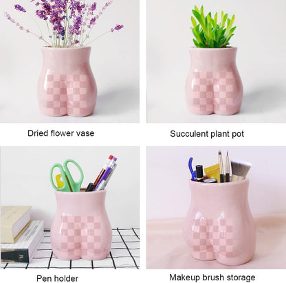 Body Flower Vase, Ceramic Minimalist Vase Decorative Flower Vase, Flower Arrangement Creative Vase,Home Office Decoration and Events Pink