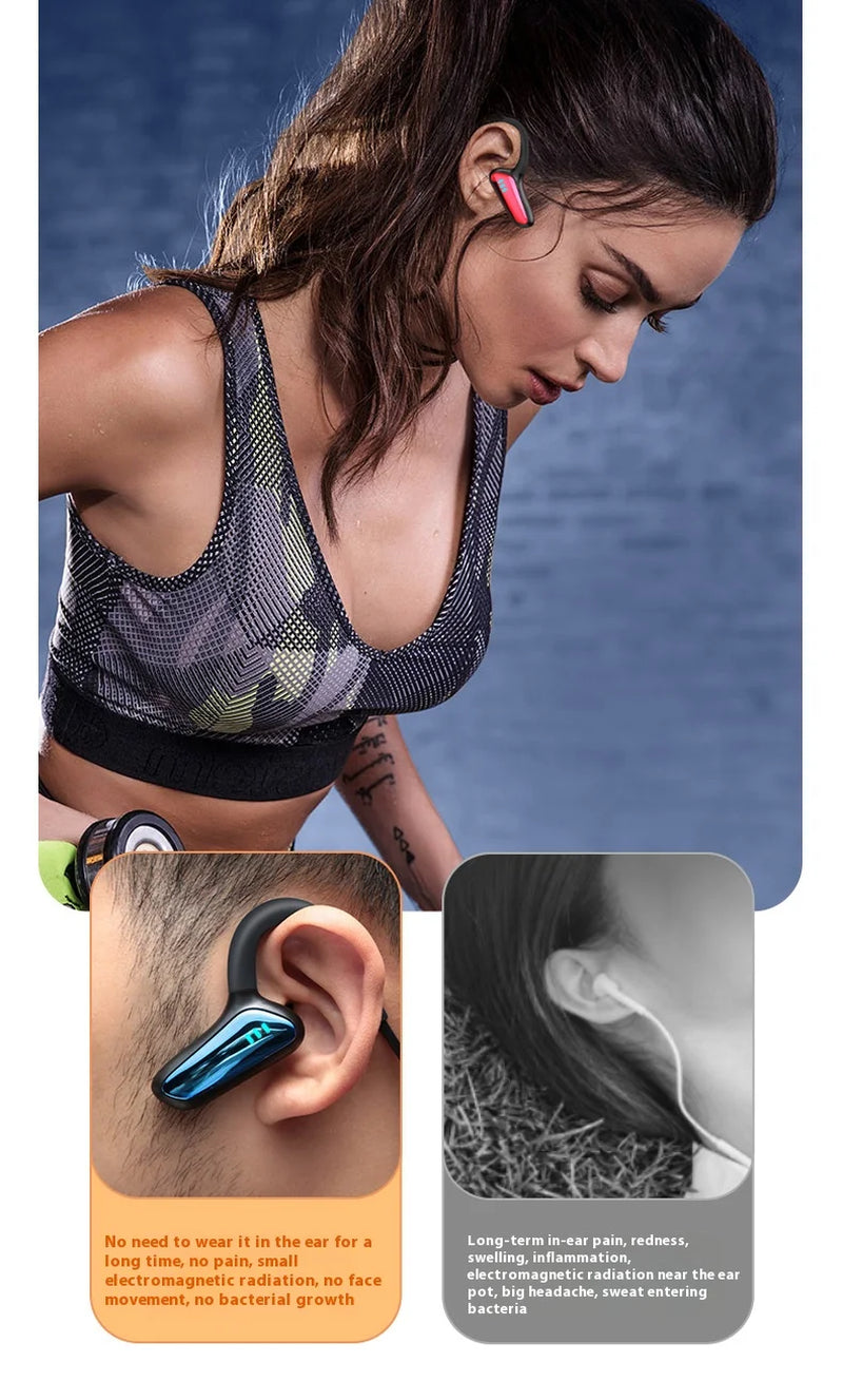 Wireless Bluetooth Headphones Neckband Headphones with Mic Bone Conduction Headphones Sports Headphones