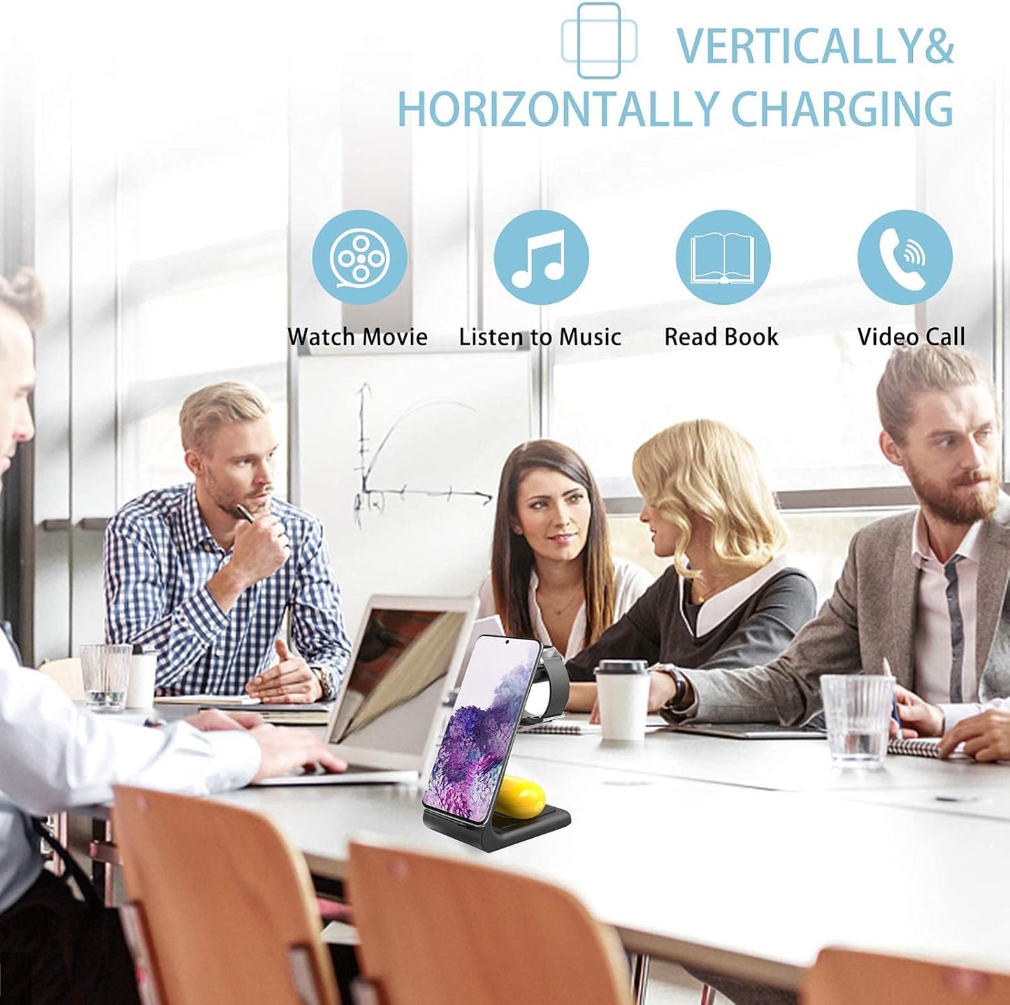 Wireless Charger, 3 in 1 Fast Wireless Charging Station for Samsung Galaxy S21/S20/S10/S9/Plus/Note 20 Ultra/Note 10, Galaxy Watch Active 2, Gear S2/S3