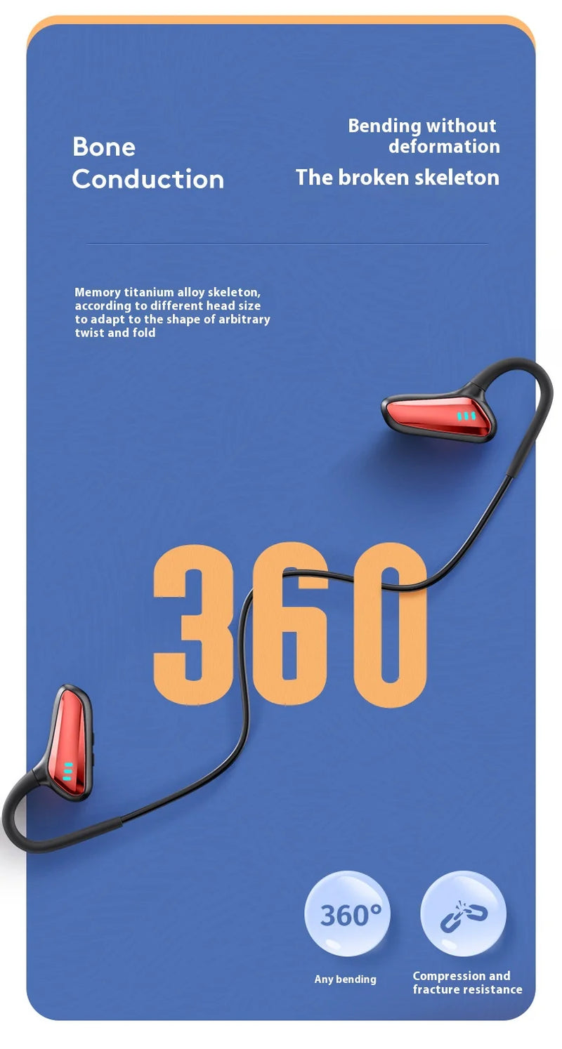 Wireless Bluetooth Headphones Neckband Headphones with Mic Bone Conduction Headphones Sports Headphones