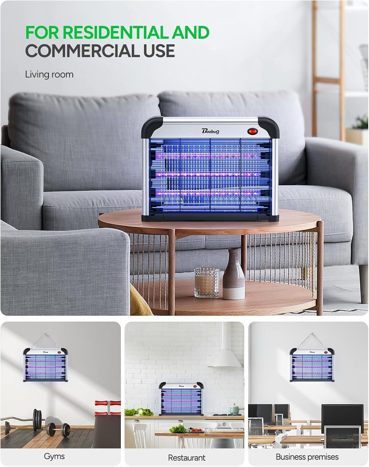 LED Bug Zapper Indoor, 10 Years Lifespan 3 Lamps Sustainable Less Power, 3800V