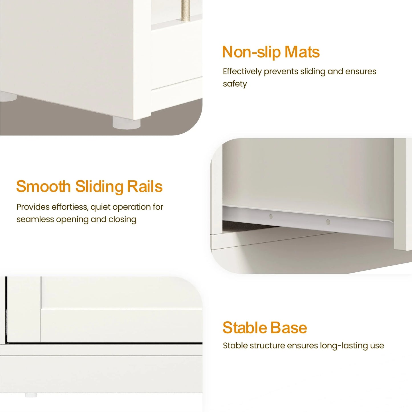 6 Drawer Dresser and Vanity, Extendable Corner Vanity Desk and Dresser Combo with 3 Side Shelves, Wood Dressing Table for Bedroom, Dressing Room, White