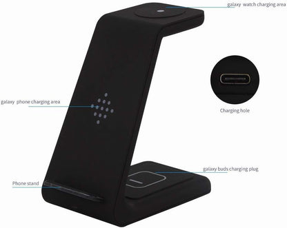 Wireless Charger, 3 in 1 Fast Wireless Charging Station for Samsung Galaxy S21/S20/S10/S9/Plus/Note 20 Ultra/Note 10, Galaxy Watch Active 2, Gear S2/S3