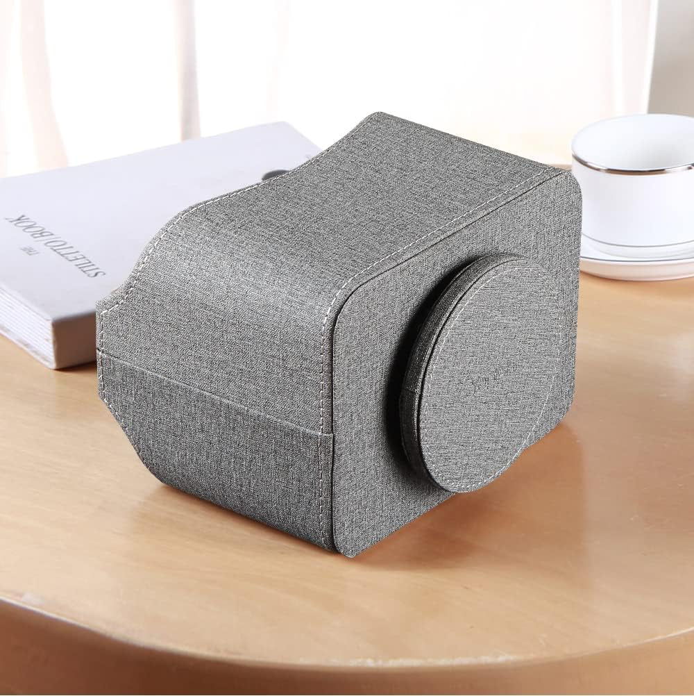 Leather 360°Rotatable Remote Control Holder,Nightstand TV Remote Caddy,Office Supplies Desktop Organizer,Spinning Storage Box for Pen,Mail,Phone,Dvd, Blu-Ray, Media Player, Heater Controllers