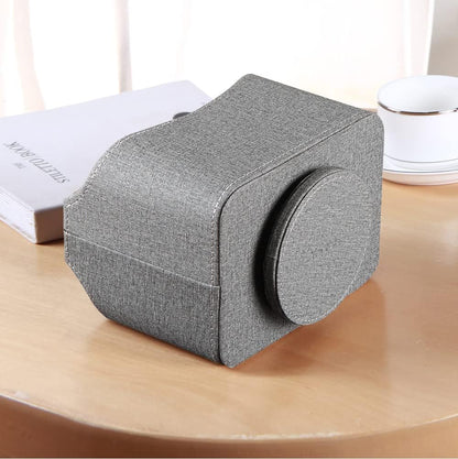 Leather 360°Rotatable Remote Control Holder,Nightstand TV Remote Caddy,Office Supplies Desktop Organizer,Spinning Storage Box for Pen,Mail,Phone,Dvd, Blu-Ray, Media Player, Heater Controllers