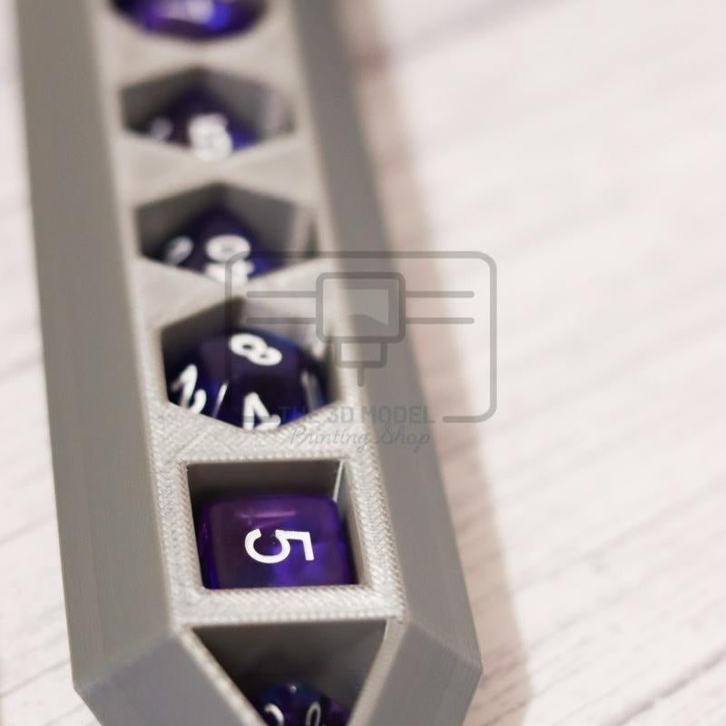 3D Printed - Sword Dice Holder with 3D Design and Numbered Dice