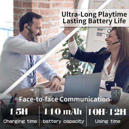 Single-Ear Bluetooth Earpiece with Noise Cancelling – Wireless Hands-Free Headset for Iphone & Cell Phones, Built-In Mic, 10Hrs Battery Life