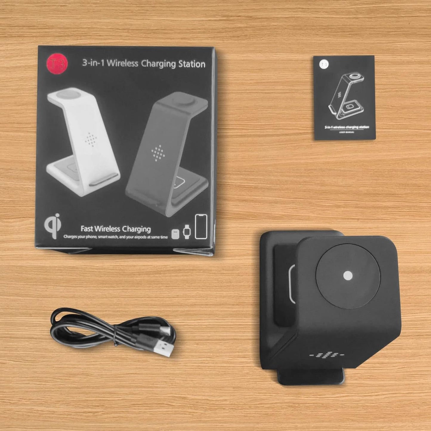 Wireless Charger, 3 in 1 Fast Wireless Charging Station for Samsung Galaxy S21/S20/S10/S9/Plus/Note 20 Ultra/Note 10, Galaxy Watch Active 2, Gear S2/S3