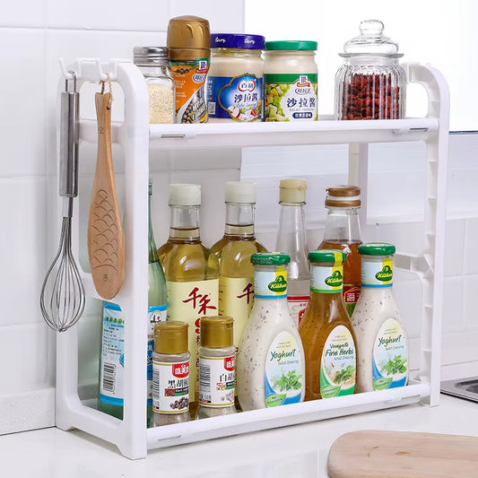 2 Layers Table Plastic Chopsticks Shelf Kitchen Bowl Rack Draining Dish Storage Household Dishes Seasoning Organizer Dish Rack