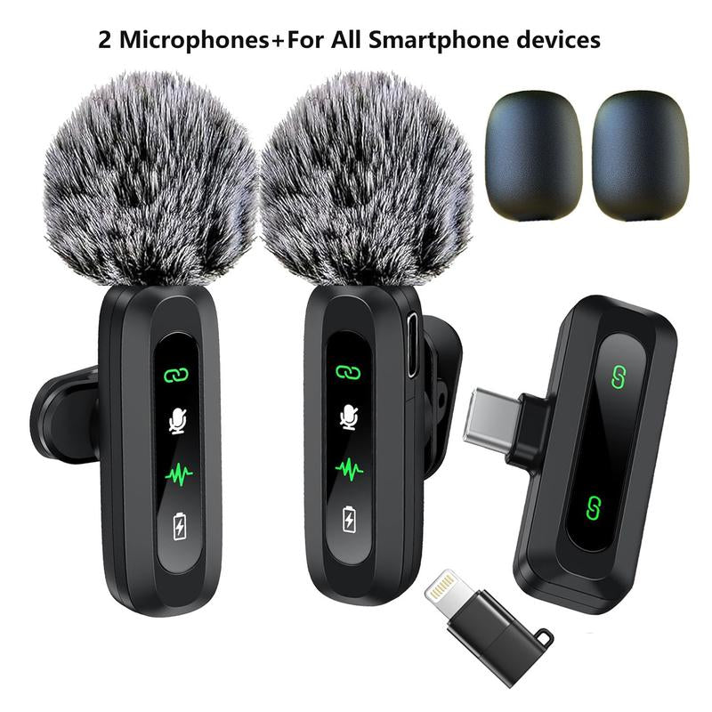 HITOZON Wireless Lavalier Microphone for iPhone & Android – Plug-and-Play Pro Mic for Clear Audio, Perfect for TikTok, YouTube, Interviews, and More!