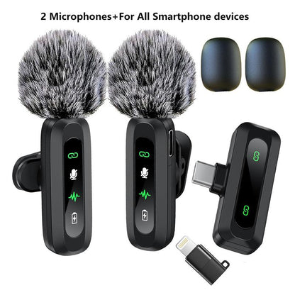 HITOZON Wireless Lavalier Microphone for iPhone & Android – Plug-and-Play Pro Mic for Clear Audio, Perfect for TikTok, YouTube, Interviews, and More!