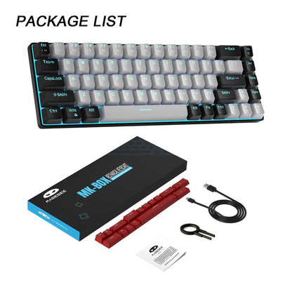 Magegee MK-BOX Portable 60% Mechanical Gaming Keyboard, Compact 68 Keys Mini Keyboard with LED Backlit, Wired Office Keyboard for Laptop PC, Gaming Accessories, Gaming Accessories, Men Gifts
