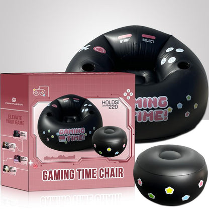 FRANFUSION Inflatable Gaming Chair for Kids & Teens with Cup Holders & Side Pocket up to 220Lbs Capacity Ideal for Gaming Room Decor Bean Bag Couch