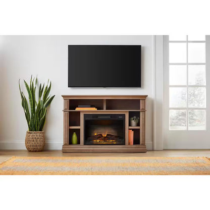Wolcott 48 In. Media Console Electric Fireplace in Prairie Ash